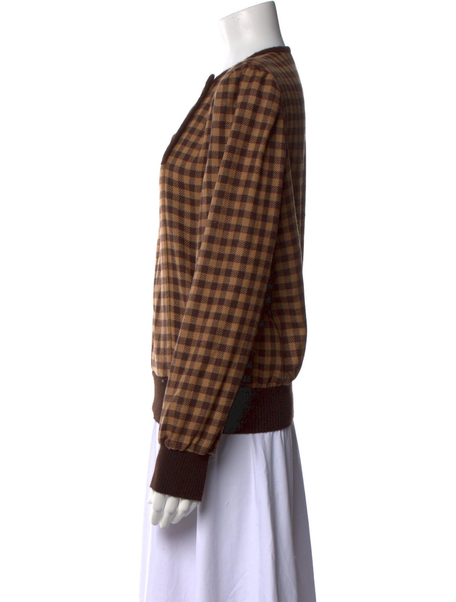 Valentino Plaid Print Crew Neck Sweater