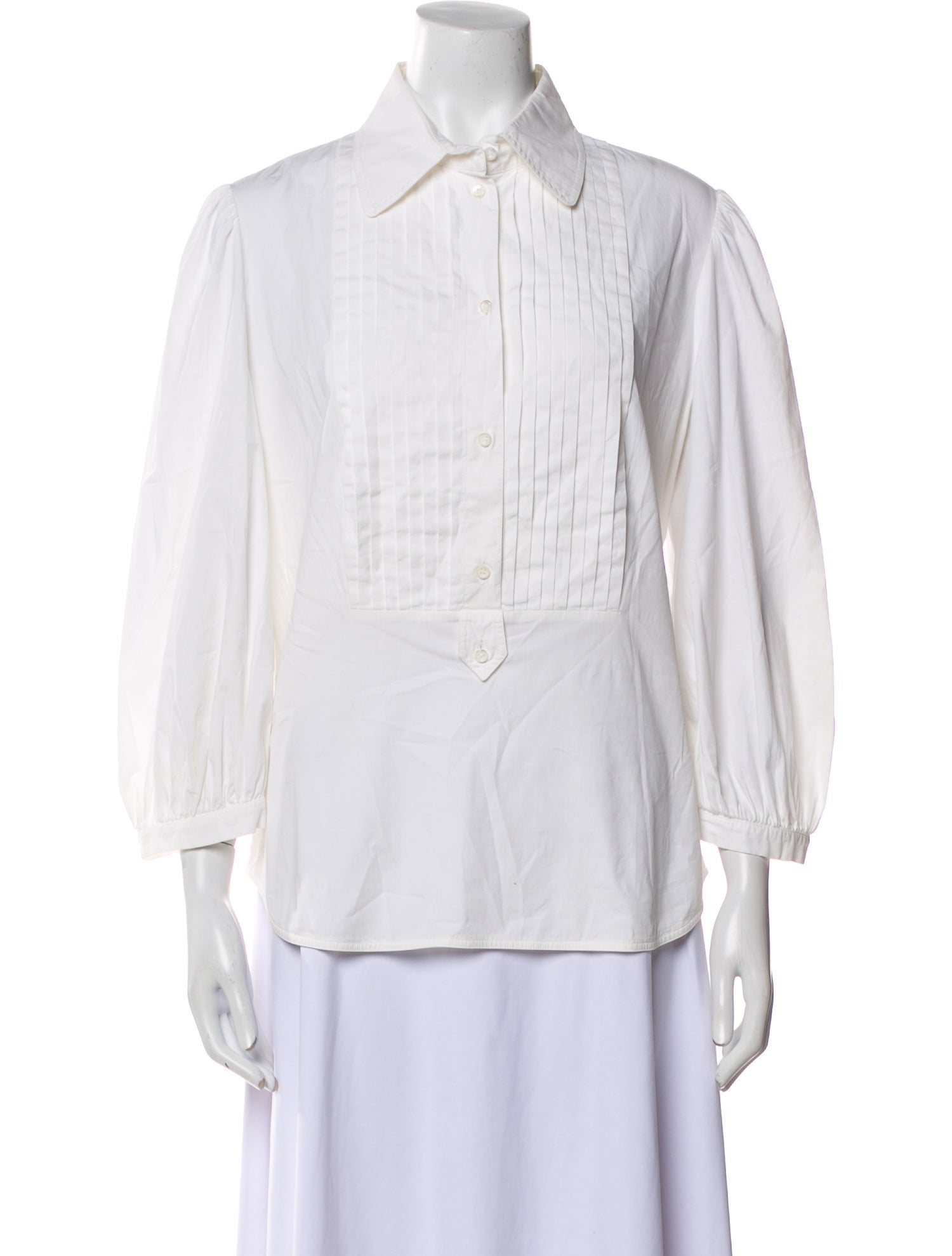 Valentino Three-Quarter Sleeve Button-Up Top