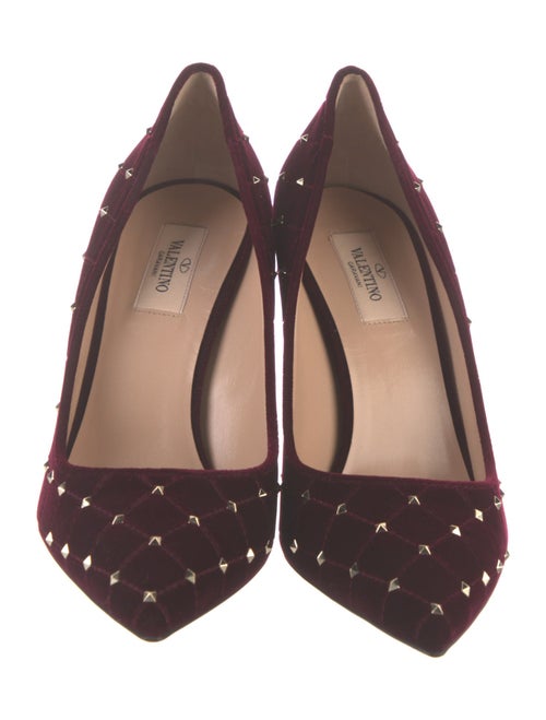 Valentino Rockstud Accents Velvet Pumps