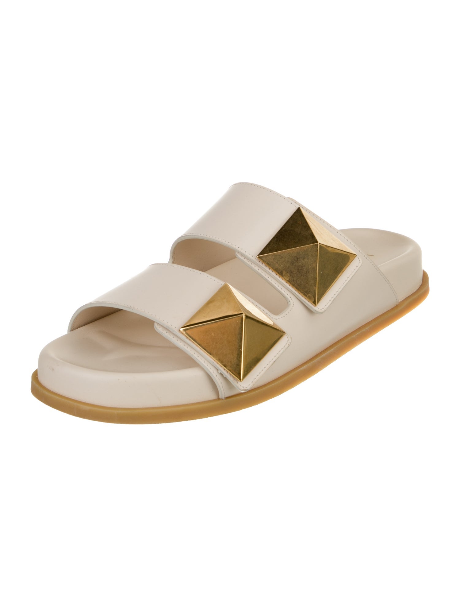 Valentino Rockstud Accents Leather Slides