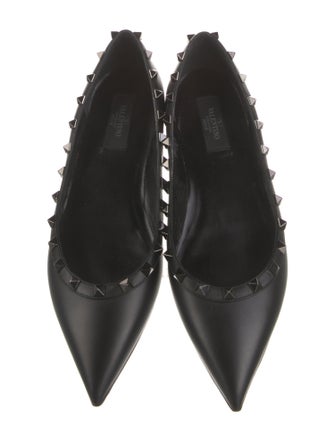 Valentino Rockstud Accents Leather Ballet Flats
