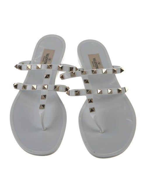 Valentino Rockstud Accents Rubber Slides