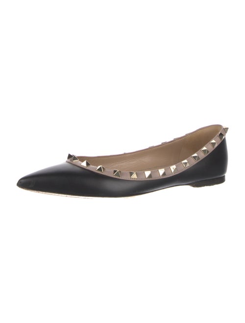 Valentino Rockstud Accents Leather Ballet Flats