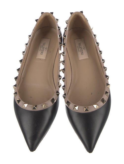 Valentino Rockstud Accents Leather Ballet Flats