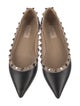 Valentino Rockstud Accents Leather Ballet Flats