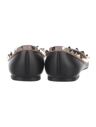Valentino Rockstud Accents Leather Ballet Flats