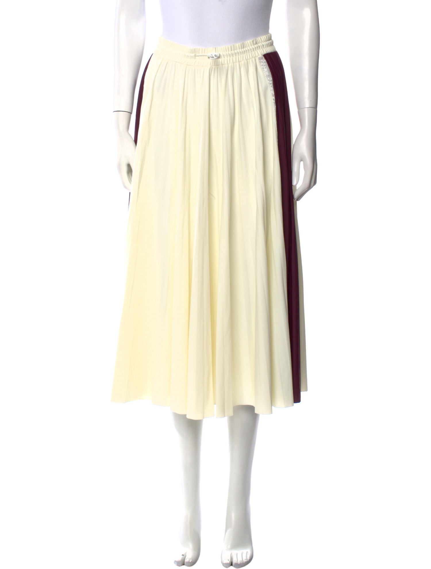 Valentino Pleated Accents Midi Length Skirt