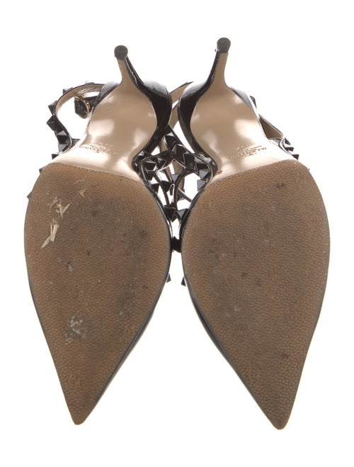 Valentino Rockstud Accents Patent Leather T-Strap Sandals