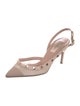 Valentino Rockstud Accents Mesh Slingback Pumps