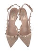Valentino Rockstud Accents Mesh Slingback Pumps