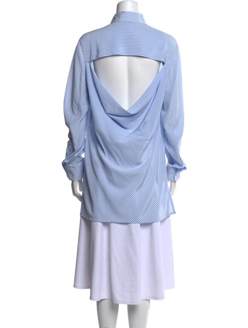 Valentino Silk Striped Button-Up Top