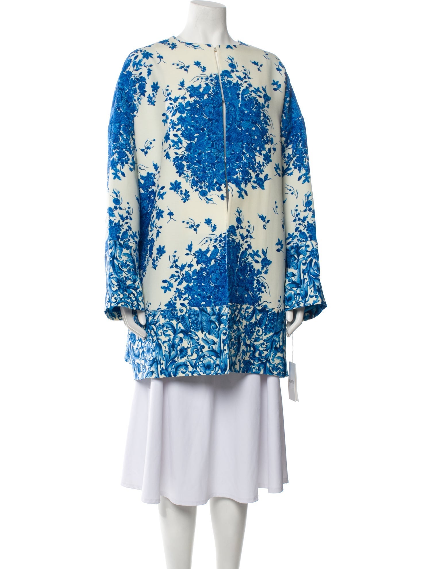 Valentino Virgin Wool Floral Print Coat w/ Tags