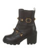 Valentino Leather Studded Accents Combat Boots