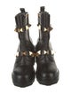 Valentino Leather Studded Accents Combat Boots