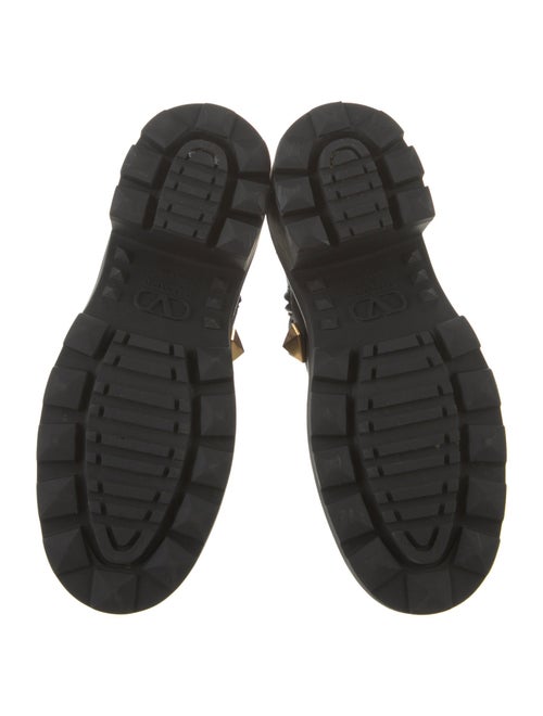 Valentino Leather Studded Accents Combat Boots