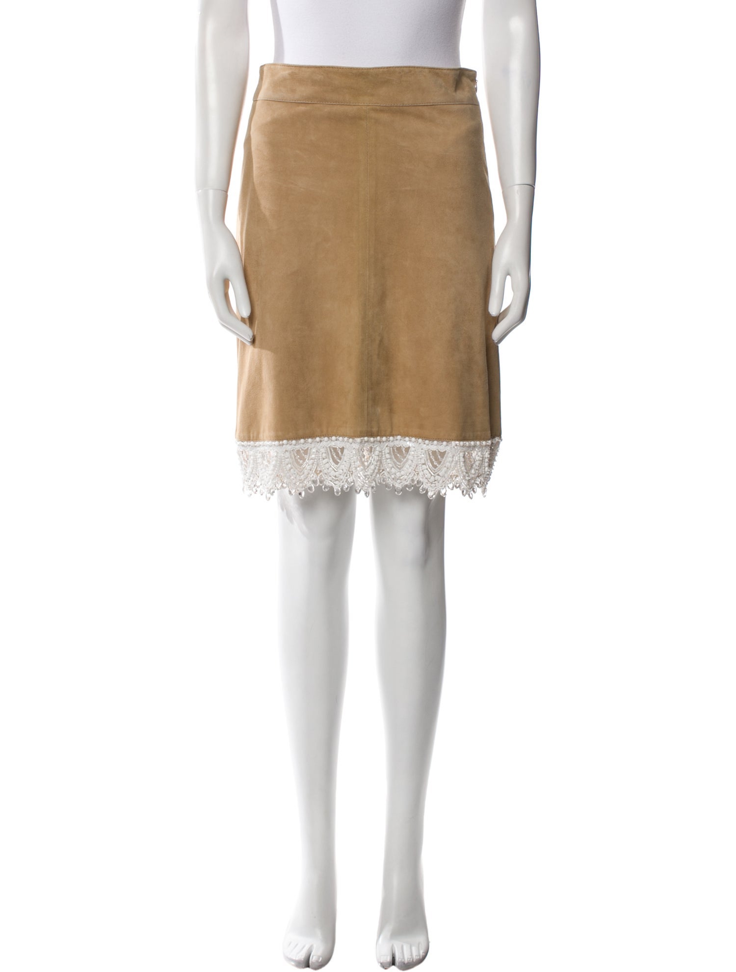 Valentino Leather Knee-Length Skirt