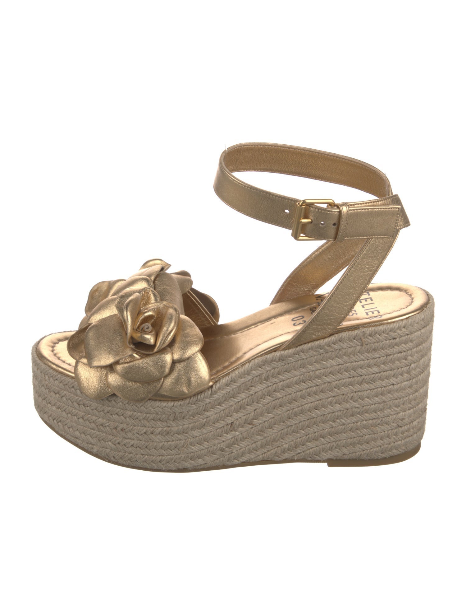 Valentino Leather Leather Trim Embellishment Espadrilles