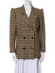 Valentino Wool Plaid Print Blazer