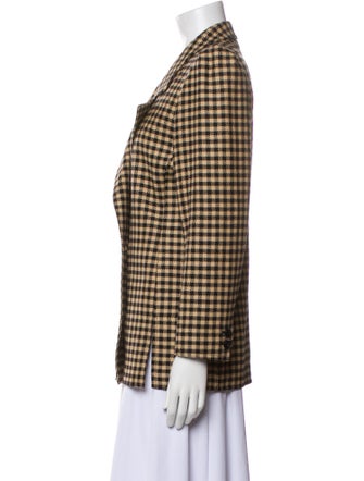 Valentino Wool Plaid Print Blazer
