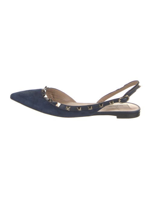 Valentino Rockstud Accents Suede Slingback Flats
