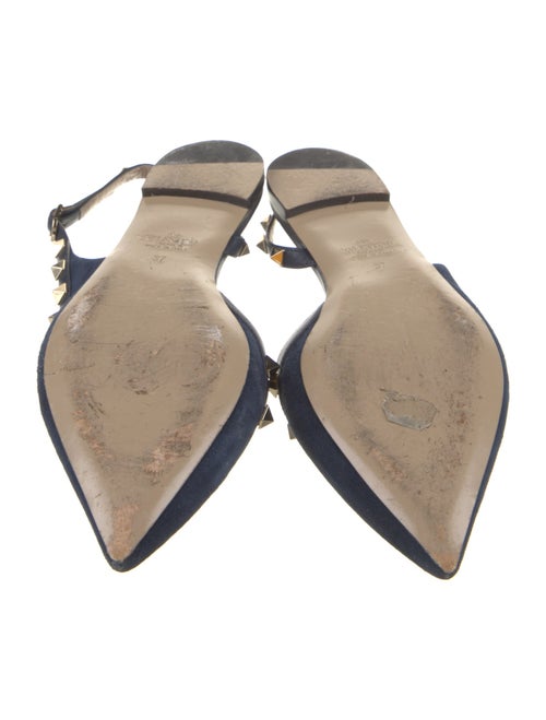 Valentino Rockstud Accents Suede Slingback Flats