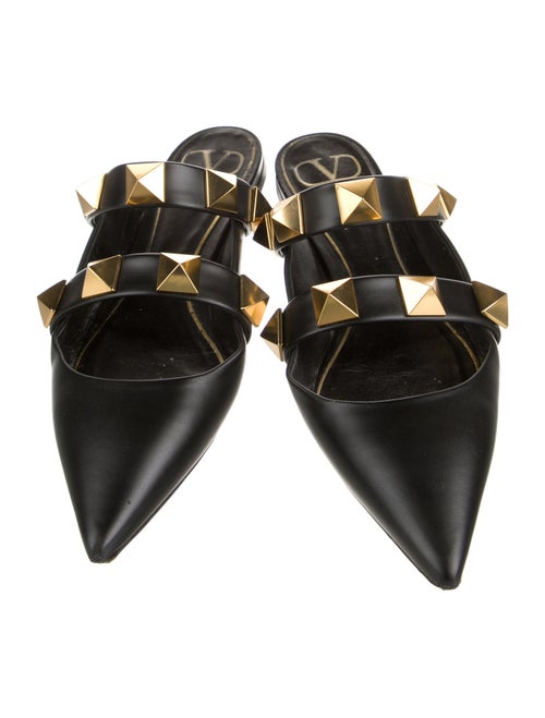 Valentino Rockstud Accents Leather Mules