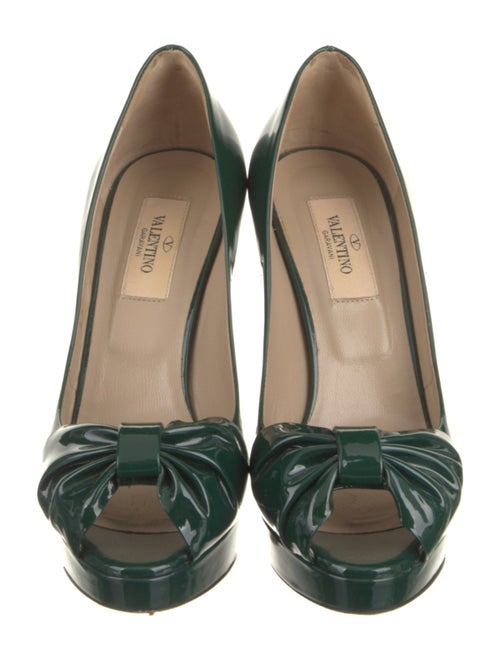 Valentino Patent Leather Bow Accents Pumps