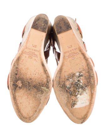 Valentino Leather Floral Print Espadrilles