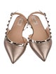 Valentino Rockstud Accents Leather Slingback Flats