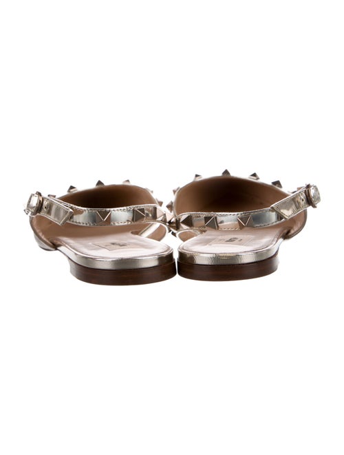 Valentino Rockstud Accents Leather Slingback Flats