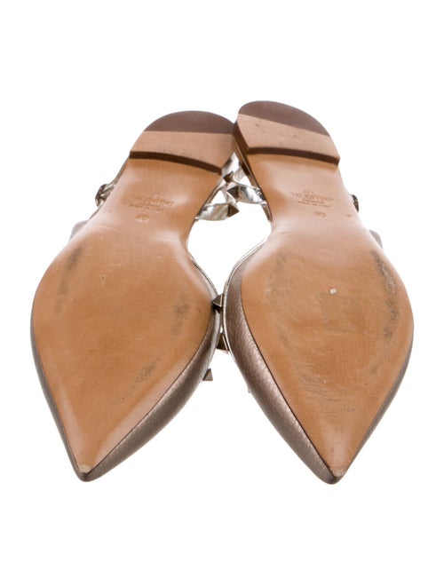 Valentino Rockstud Accents Leather Slingback Flats