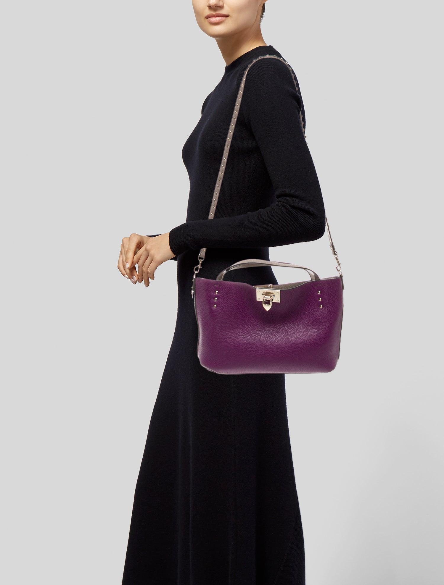 Valentino Rockstud Top Handle Bag