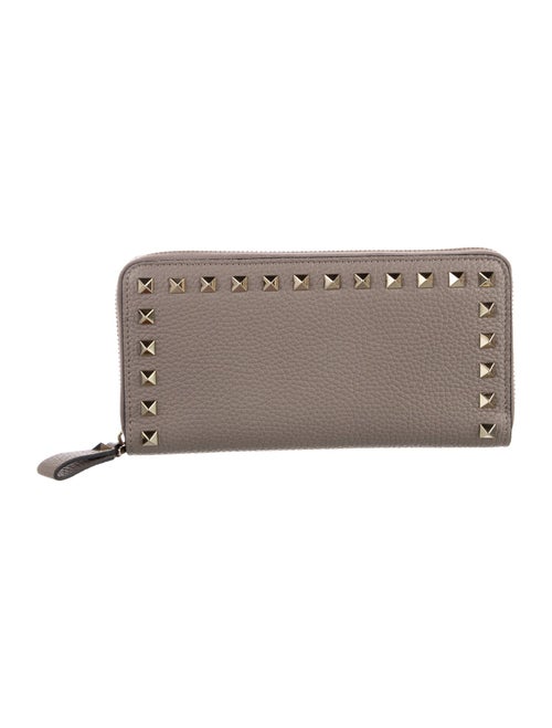 Valentino Rockstud Accents Leather Continental Wallet