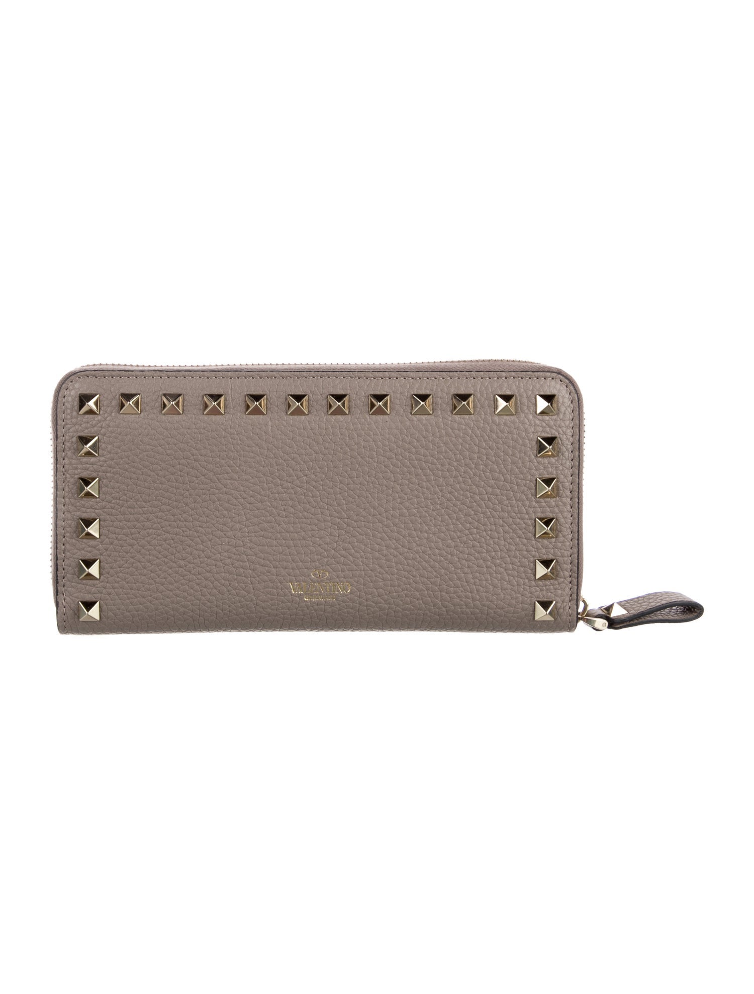 Valentino Rockstud Accents Leather Continental Wallet