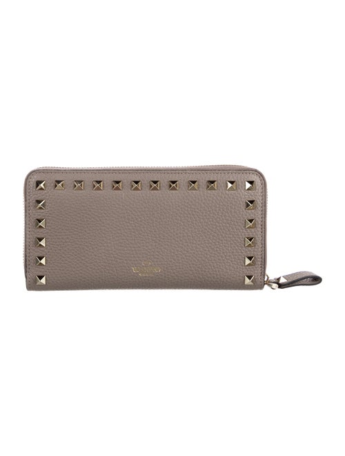 Valentino Rockstud Accents Leather Continental Wallet