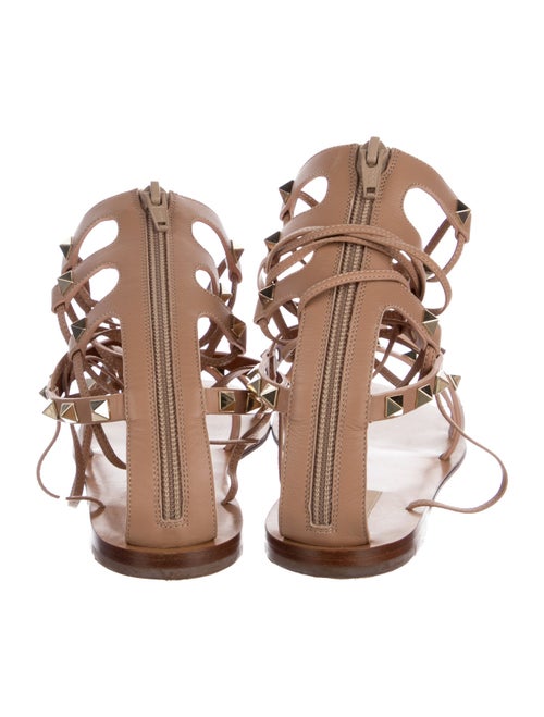 Valentino Rockstud Accents Leather Gladiator Sandals
