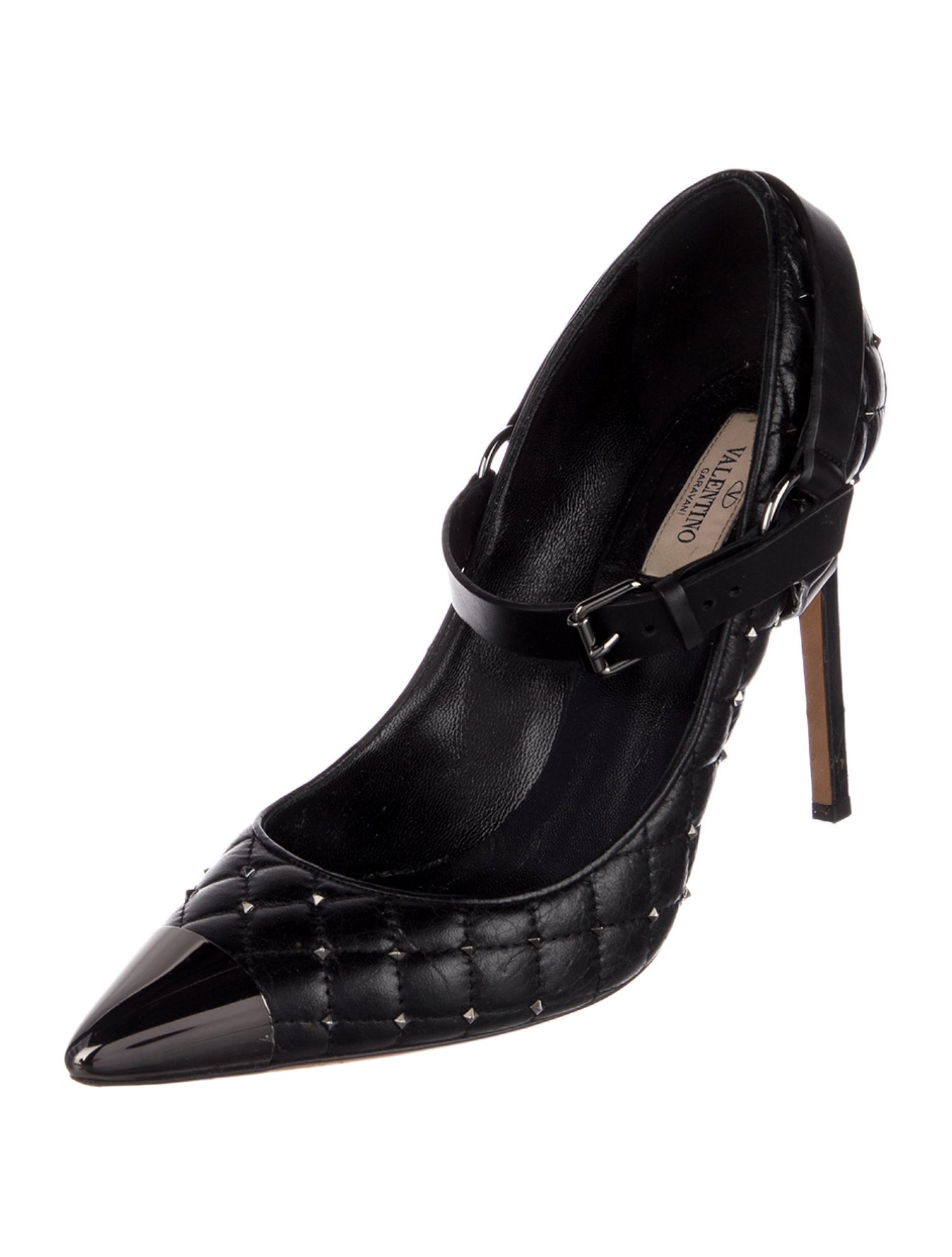 Valentino Rockstud Accents Leather Pumps