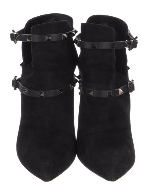 Valentino Rockstud Accents Suede Lace-Up Boots