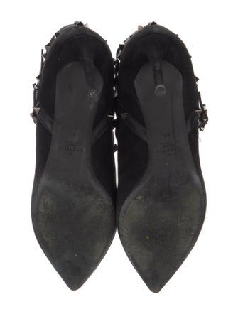 Valentino Rockstud Accents Suede Lace-Up Boots