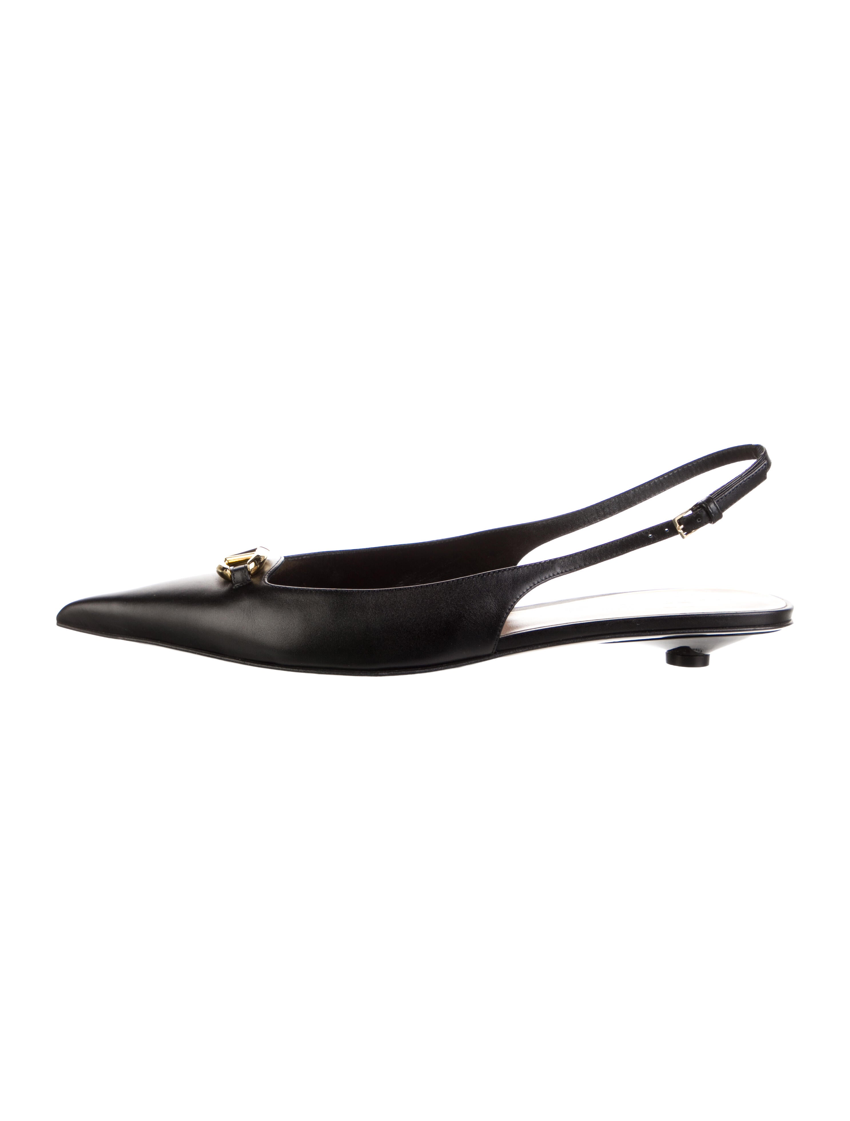 Valentino Leather Slingback Flats