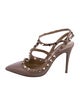Valentino Rockstud Accents Leather T-Strap Pumps