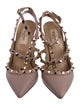 Valentino Rockstud Accents Leather T-Strap Pumps