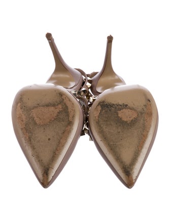 Valentino Rockstud Accents Leather T-Strap Pumps