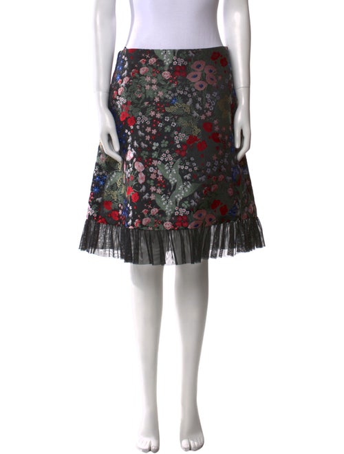 Valentino Floral Print Knee-Length Skirt