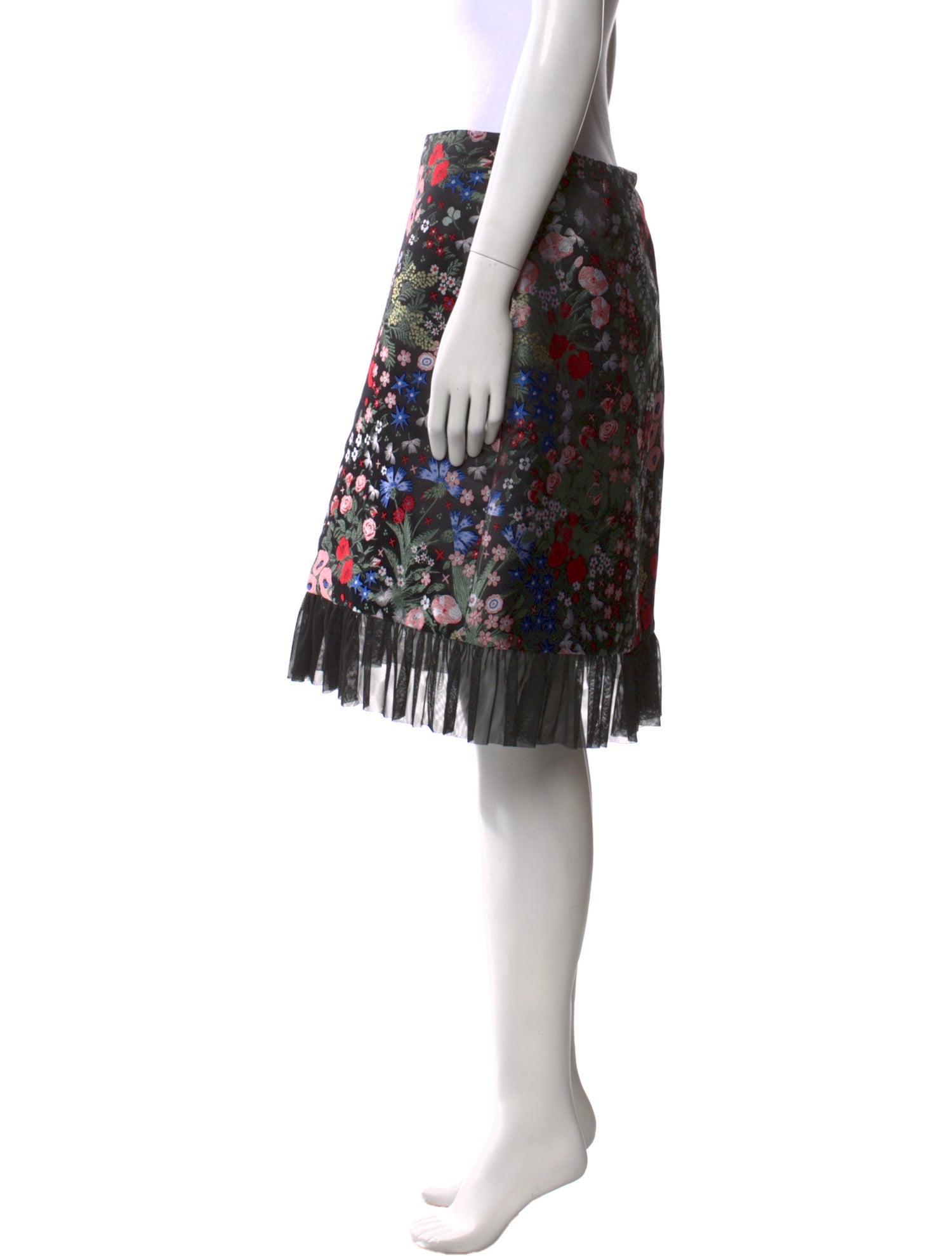 Valentino Floral Print Knee-Length Skirt