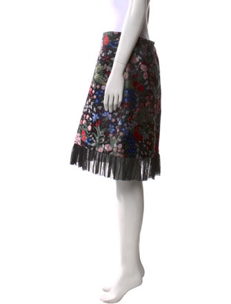 Valentino Floral Print Knee-Length Skirt