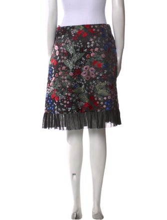 Valentino Floral Print Knee-Length Skirt