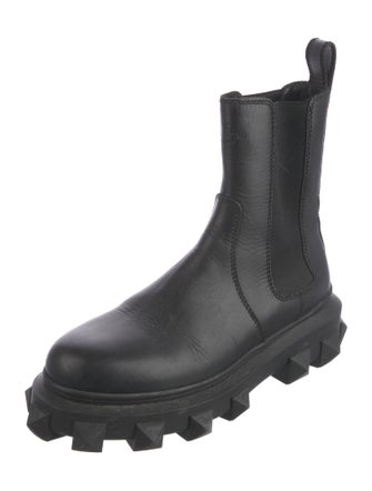 Valentino Rockstud Accents Leather Chelsea Boots