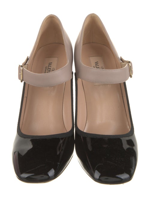 Valentino Patent Leather Colorblock Pattern Pumps