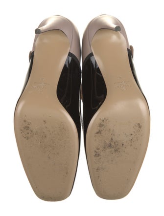 Valentino Patent Leather Colorblock Pattern Pumps